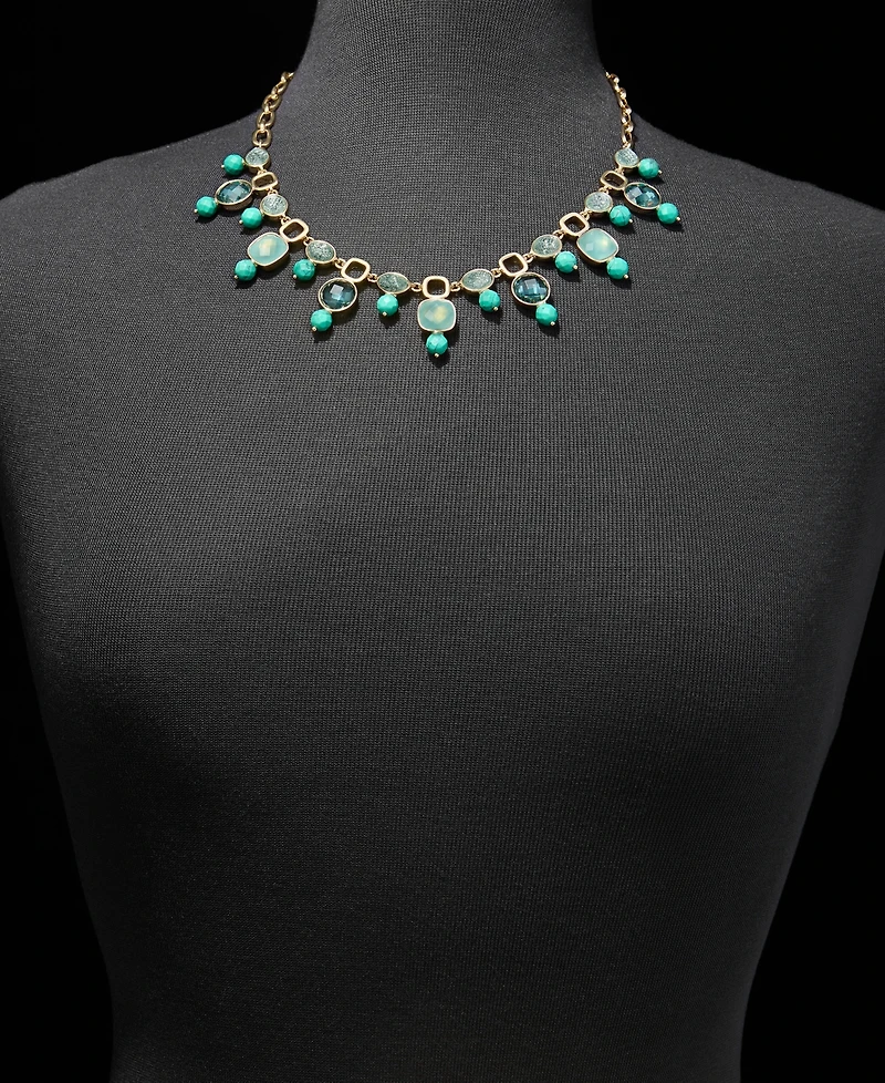 Anne Klein Stone Beaded Statement Necklace, 16" + 3" extender