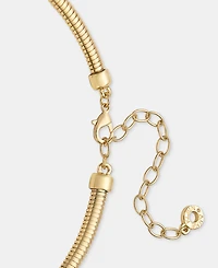 Anne Klein Gold-Tone Omega Chain Faux Imitation Pearl Pendant Necklace