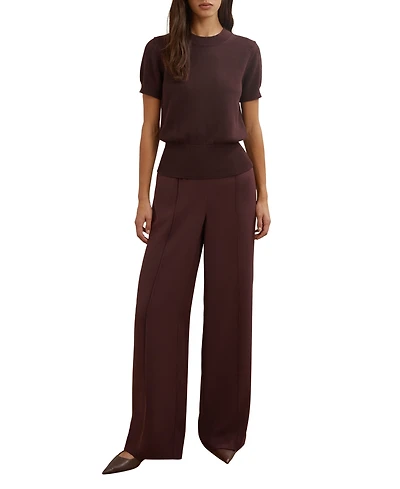Reiss Women's Cotton And Wool Crew-Neck Top