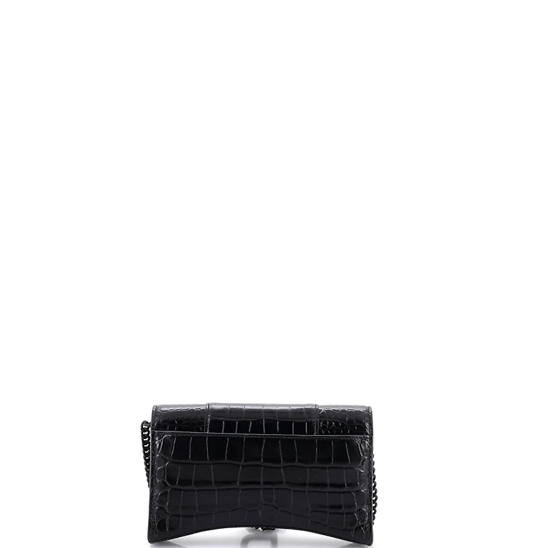 Pre-Owned Balenciaga Hourglass Chain Wallet Embossed Leather