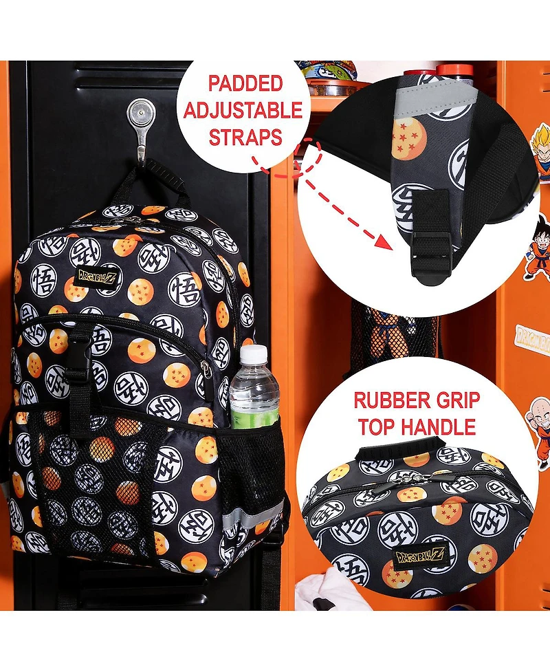 Dragon Ball Z All-Over Print 16" Kids Backpack and Lunch Box Set For School And Travel