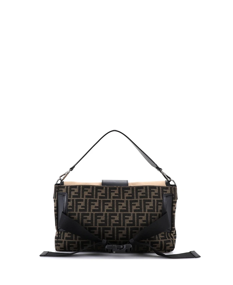 Pre-Owned Fendi Large Baguette Convertible Belt Bag Zucca Canvas with Canvas and Leather