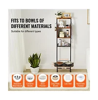 Sugift Elevated Dog Feeding Station with Storage Shelves and 7-Level Adjustable Raised Bowl Stand