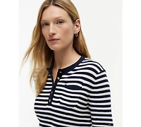Tommy Hilfiger Women's Henley Neck Cotton Sweater