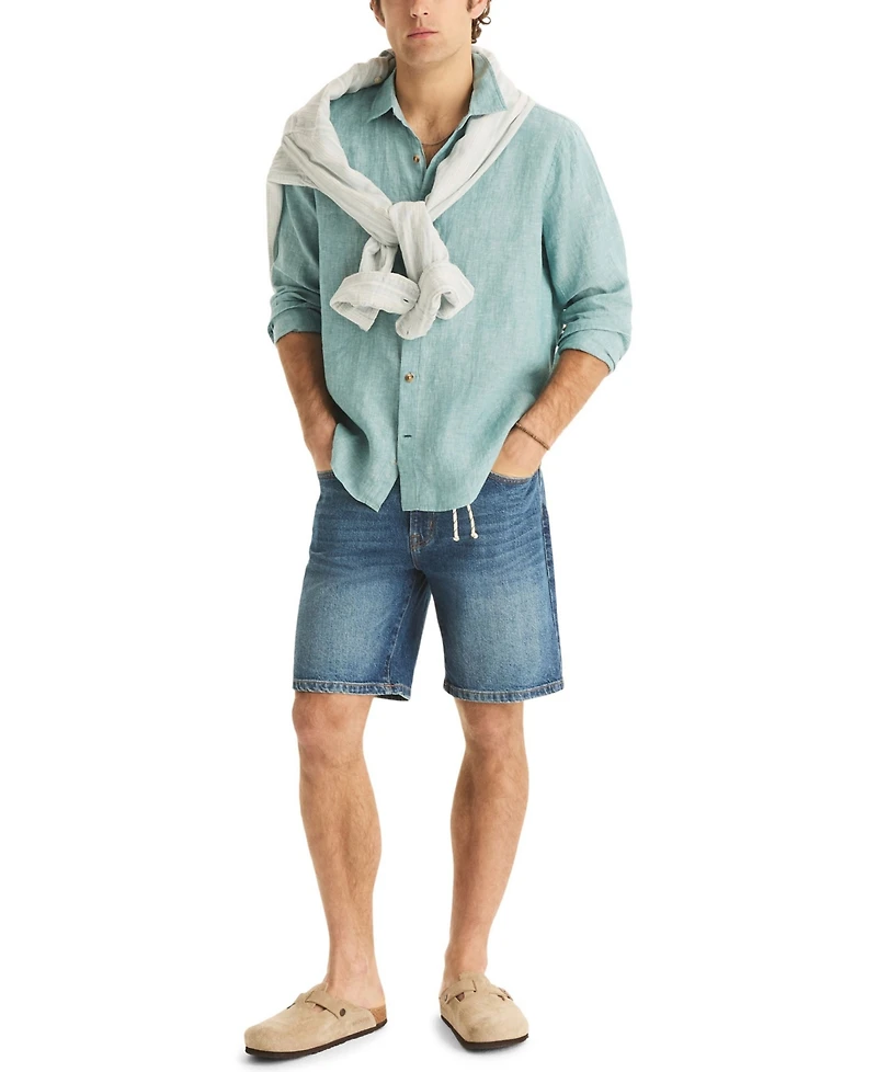 Nautica Men's Classic-Fit Long-Sleeve Button-Up Solid Linen Shirt