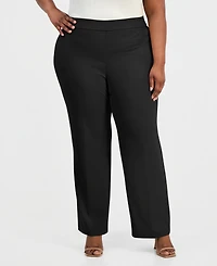 Anne Klein Essentials Plus Straight-Leg Pull-On Pants