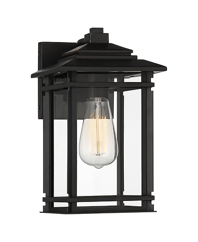 John Timberland North House Mission Outdoor Wall Light Fixture Metal Clear Glass Panels for Post Exterior Barn Deck House Porch Yard