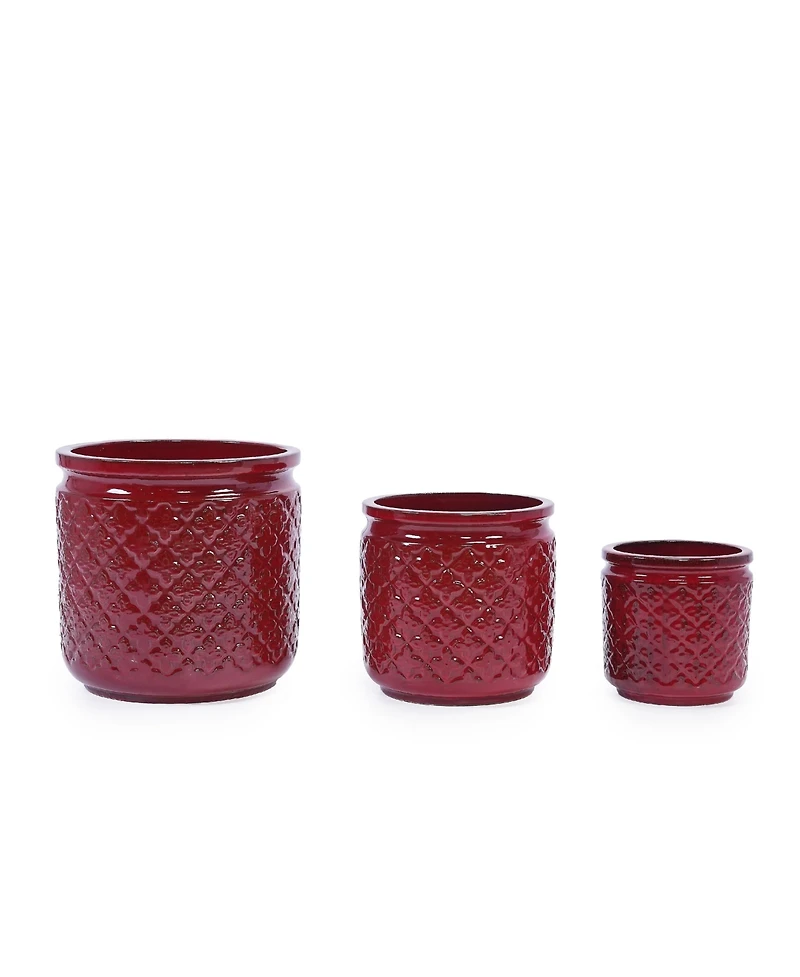 Clihome Set of 3 Handmade Ceramic Flower Pot