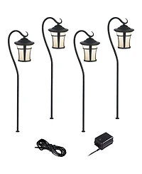 John Timberland Carriage Style High Mission 6-Piece Outdoor Landscape Path Light Set Porch Led Bulb Textured Finish