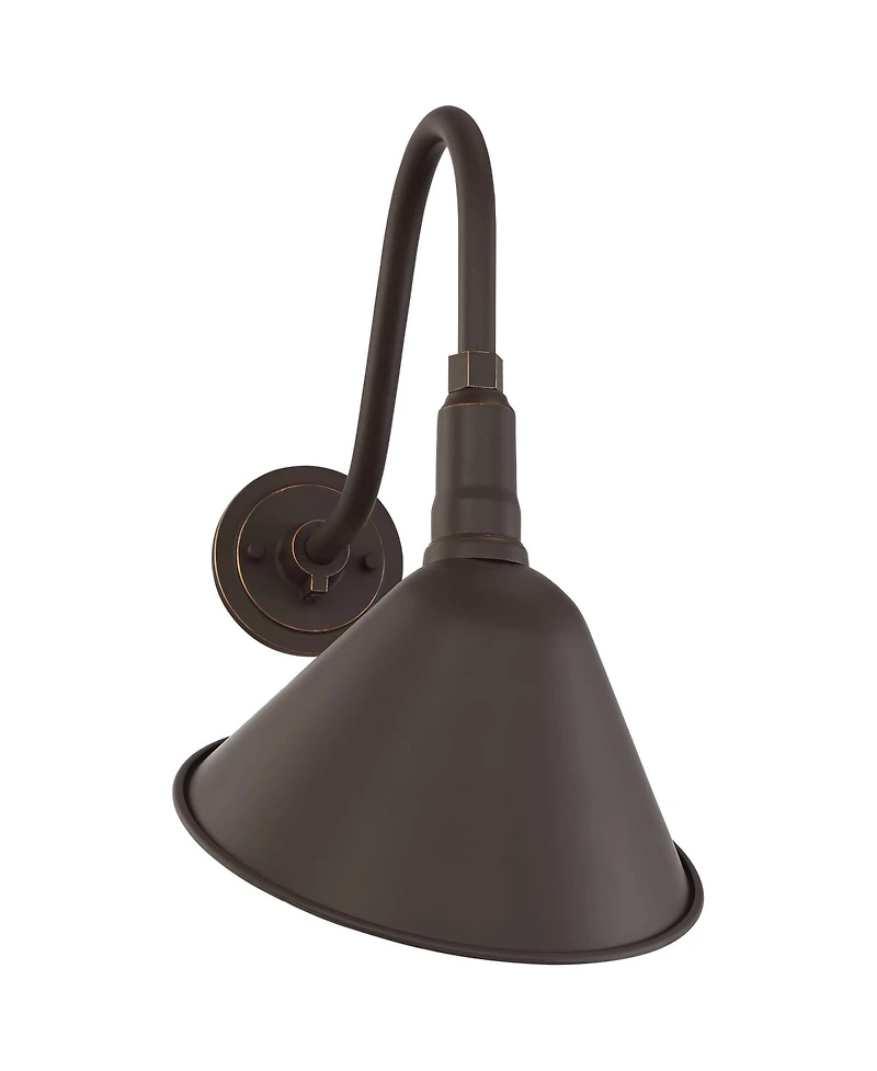 Franklin Iron Works Neihart Rustic Farmhouse Outdoor Wall Light Fixtures Set of 2 Gooseneck Arm Downlight 18 for Post Exterior