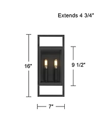 Possini Euro Design Possini Euro Jerry Sand Black 2Lt Marine Grade Outdoor Wall Light