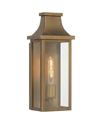 Franklin Iron Works Andres High Aged Brass Pocket Lantern Outdoor Wall Light