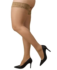 MeMoi Plus Curvy Silky-Sheer Lace-Top Thigh-High Stocking