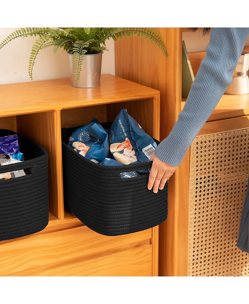 Gnuadz 4 Pack Woven Storage Baskets with Handles Gift Basket