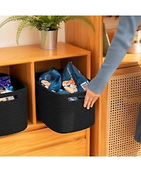 Gnuadz 4 Pack Woven Storage Baskets with Handles Gift Basket