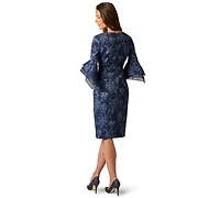 Adrianna Papell Petite V-Neck Combo Dress