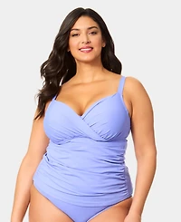 Anne Cole Plus Shirred Tankini Top