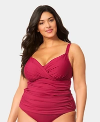 Anne Cole Plus Shirred Tankini Top