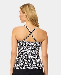 Island Escape Women's Tahiti Bandeau Neck Tankini Top