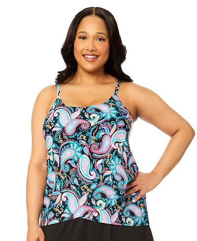 Island Escape Plus Scoop Neck Cape Town Tankini Top