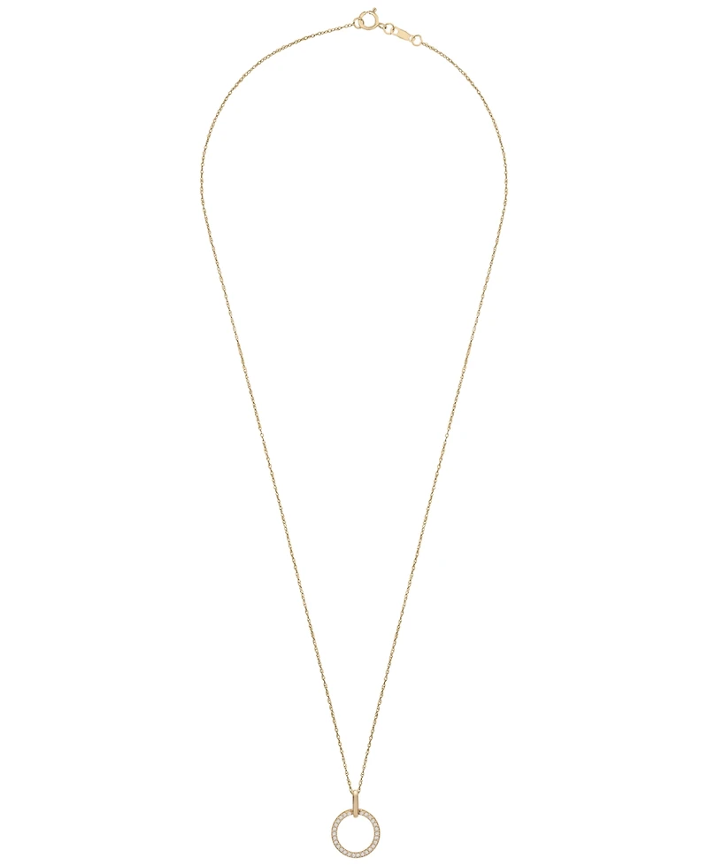 Macy's Diamond Circle Pendant Necklace (1/6 ct. t.w.) in 10k Yellow Gold