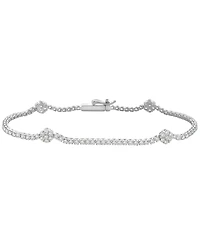 Macy's Diamond Flower Bracelet (2 ct. t.w.) in 10k White Gold