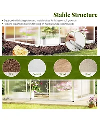Gouun 6 x 6 feet. Walk-in Polycarbonate Greenhouse with Rain Gutters