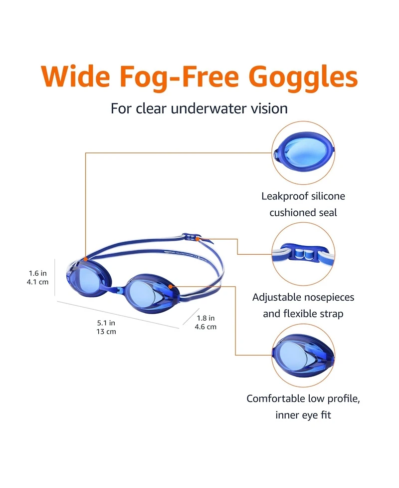 Gnuadz Swim Goggles Wide View Anti-fog Uv Protection Adult Men Women