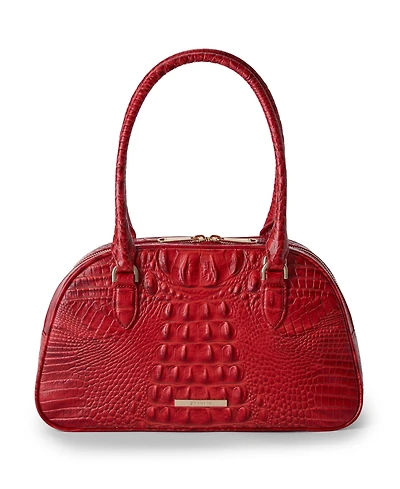 Brahmin Angie Alden Road Medium Leather Dome Satchel Handbag