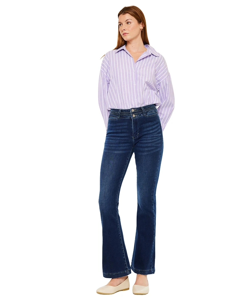 KanCan Women's Caroline High-Rise Flare Jeans