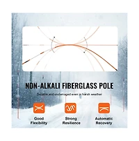 Sugift 48 inches Driveway Markers 100 Pack 0.31 in Diameter Reflective Snow Stakes