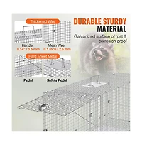 Sugift 42 x 16 x 18 inches Live Animal Cage Trap Humane Cat Trap Galvanized Steel