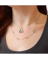The Lovery Clover Petal Cz Necklace Sterling Silver