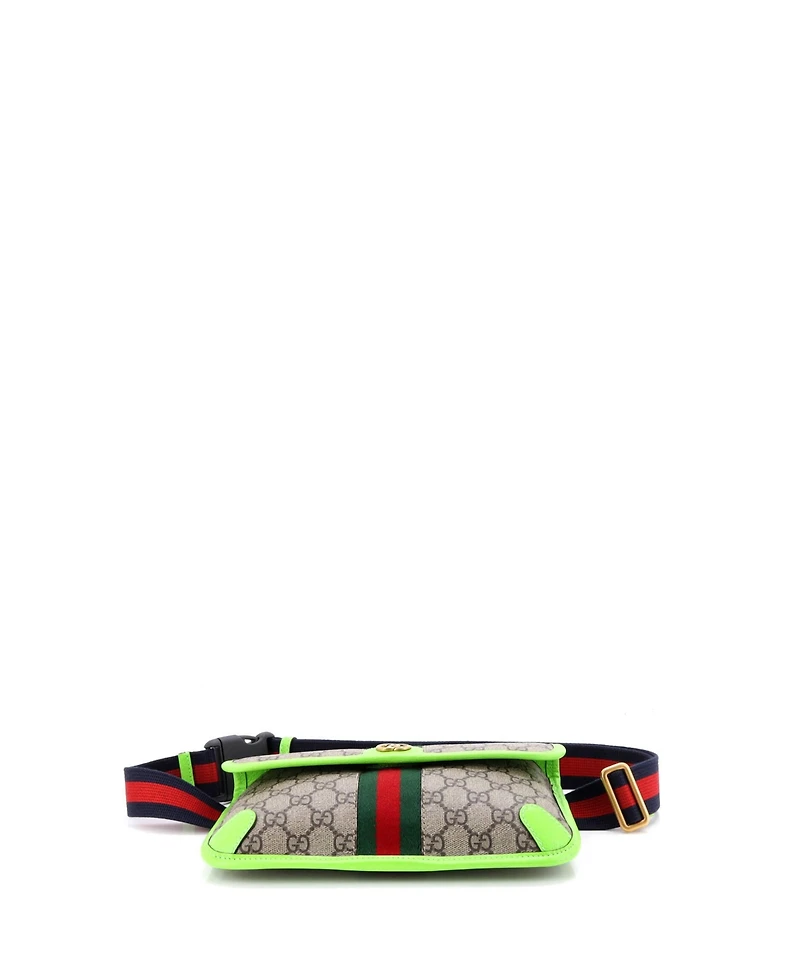 Pre-Owned Gucci Ophidia Flap Belt Bag Gg Coated Canvas with Leather