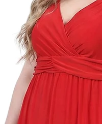 Ny Collection Plus Ruched Empire Maxi Dress