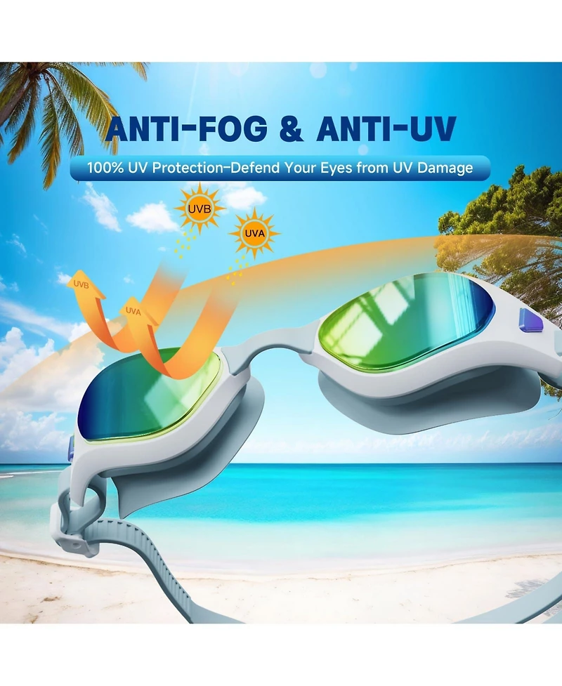 Gnuadz Swim Goggles Anti-fog Uv Protection Leak-proof Adult Wide View