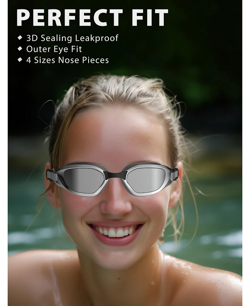 Gnuadz Swim Goggles W2 Adult Anti-fog Uv No Leaking Clear