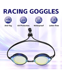 Gnuadz 2pieces Racing Swim Goggles Adult 180degree(s) Panoramic Bungee Strap No Leak