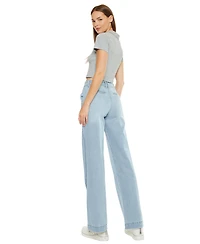 KanCan Women's Celine Ultra High-Rise Wide Jeans