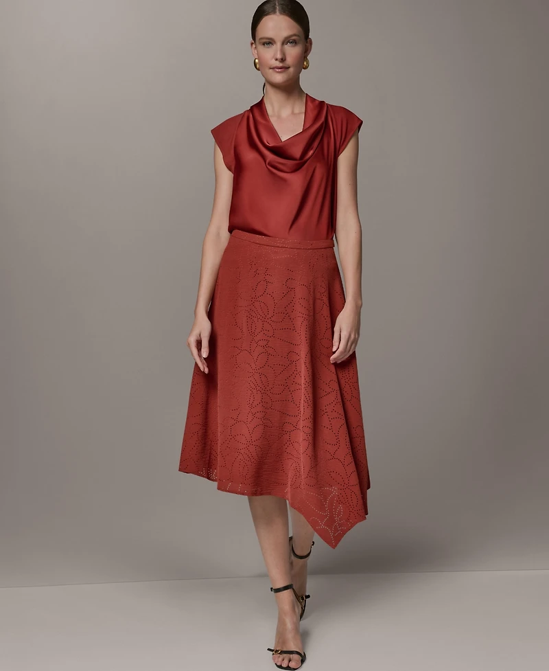 Donna Karan New York Women's Laser Cut High-Low Skirt