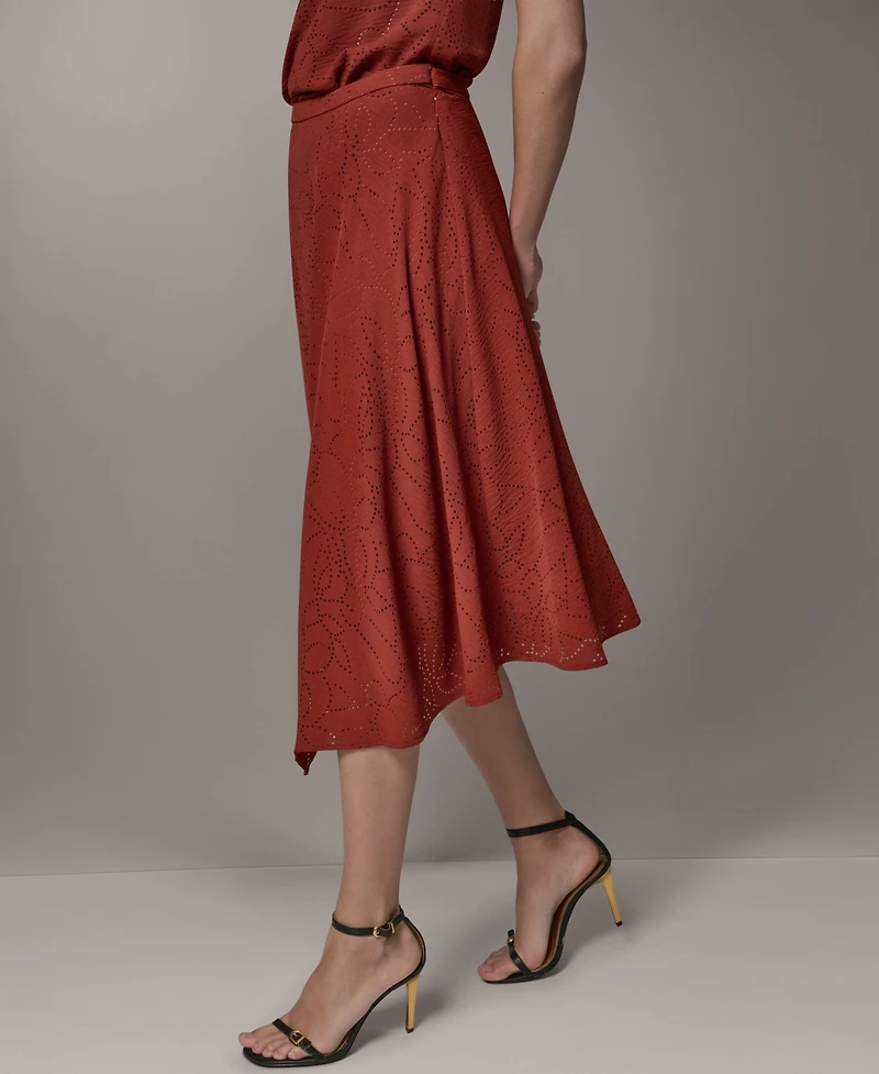 Donna Karan New York Women's Laser Cut High-Low Skirt