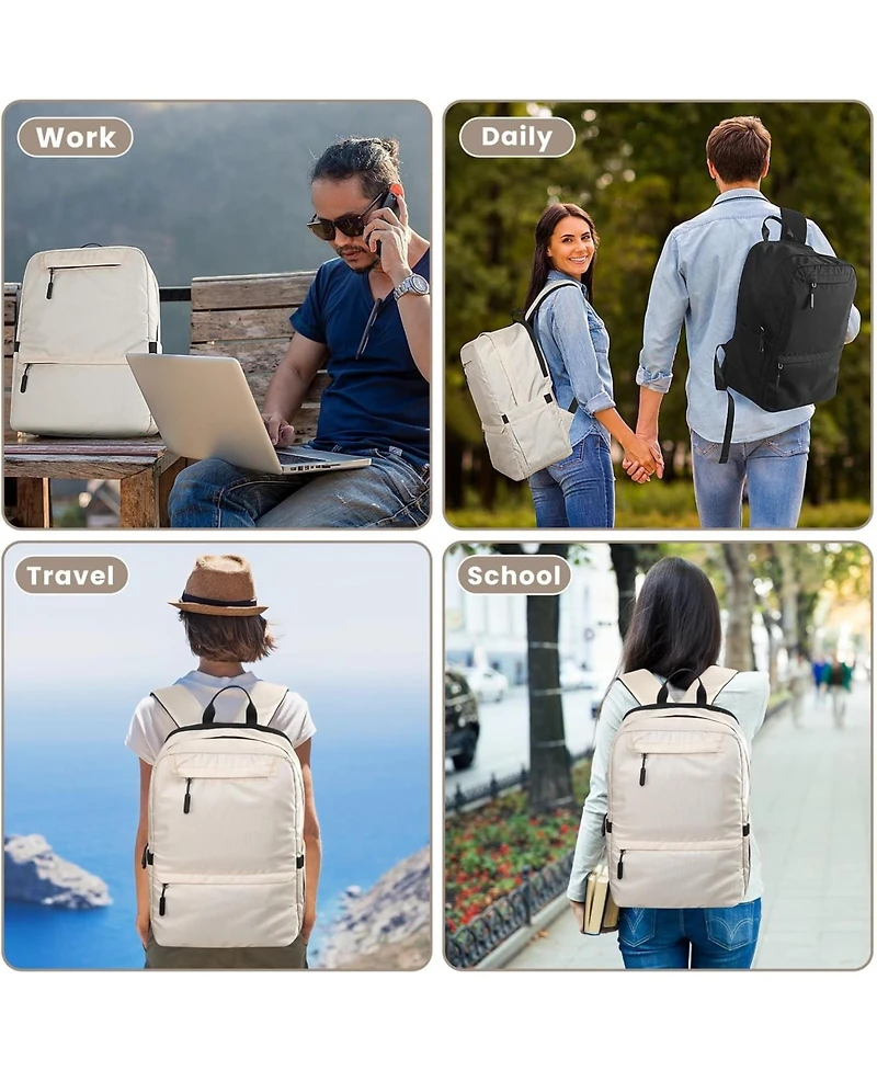 Laptop Backpack, Computer Bag with 2 Compartments, Ergonomic Shoulder Straps, 15.6 Inch Laptop Sleeve, Haul Handle, Book Backpacks, Bookbag for Women