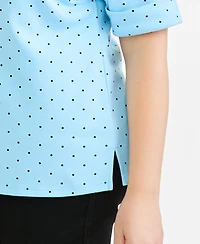 Style & Co Plus Printed Boat-Neck Elbow-Sleeve Top, Macy's Exclusive