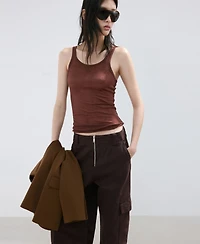 Mango Women's Pocket Cargo Jeans