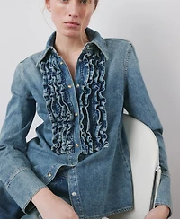 Mango Women's Ruffled Denim Shirt