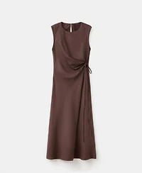 Mango Women's Knot Detail Wrap Midi-Dress