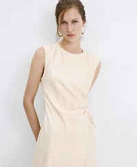 Mango Women's Knot Detail Wrap Midi-Dress