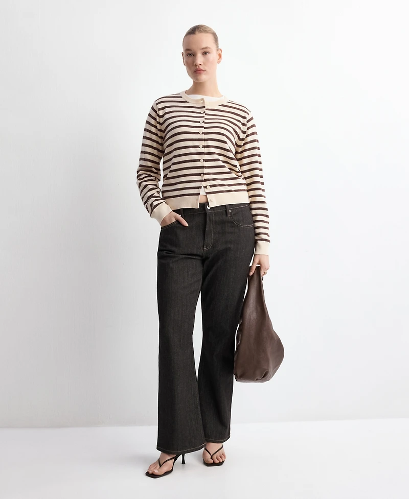Mango Women's Stripped Knit Cardigan