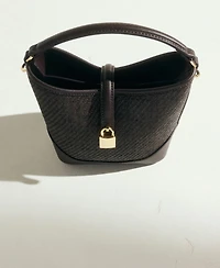 Mango Women's Small Raffia Bucket Bag