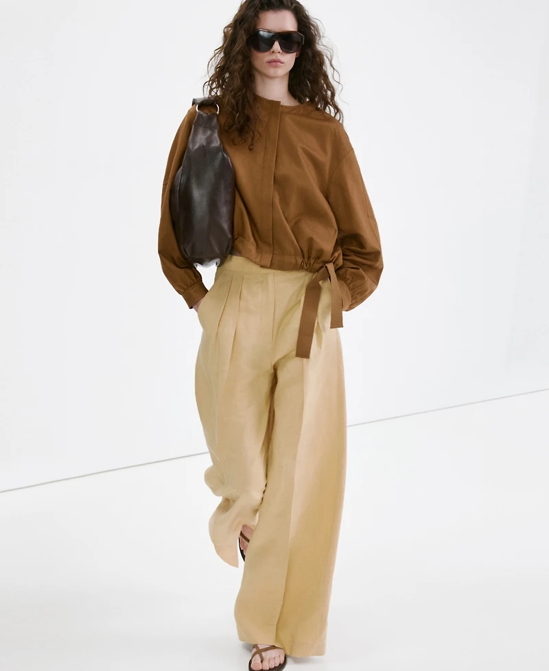 Mango Women's Straight Mid-Rise Pants